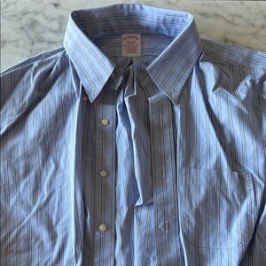 Brooks Brothers | Blue Striped Men's Dress Shirt (17-34)